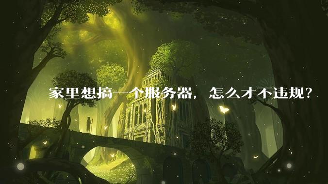 家里想搞一个服务器，怎么才不违规？